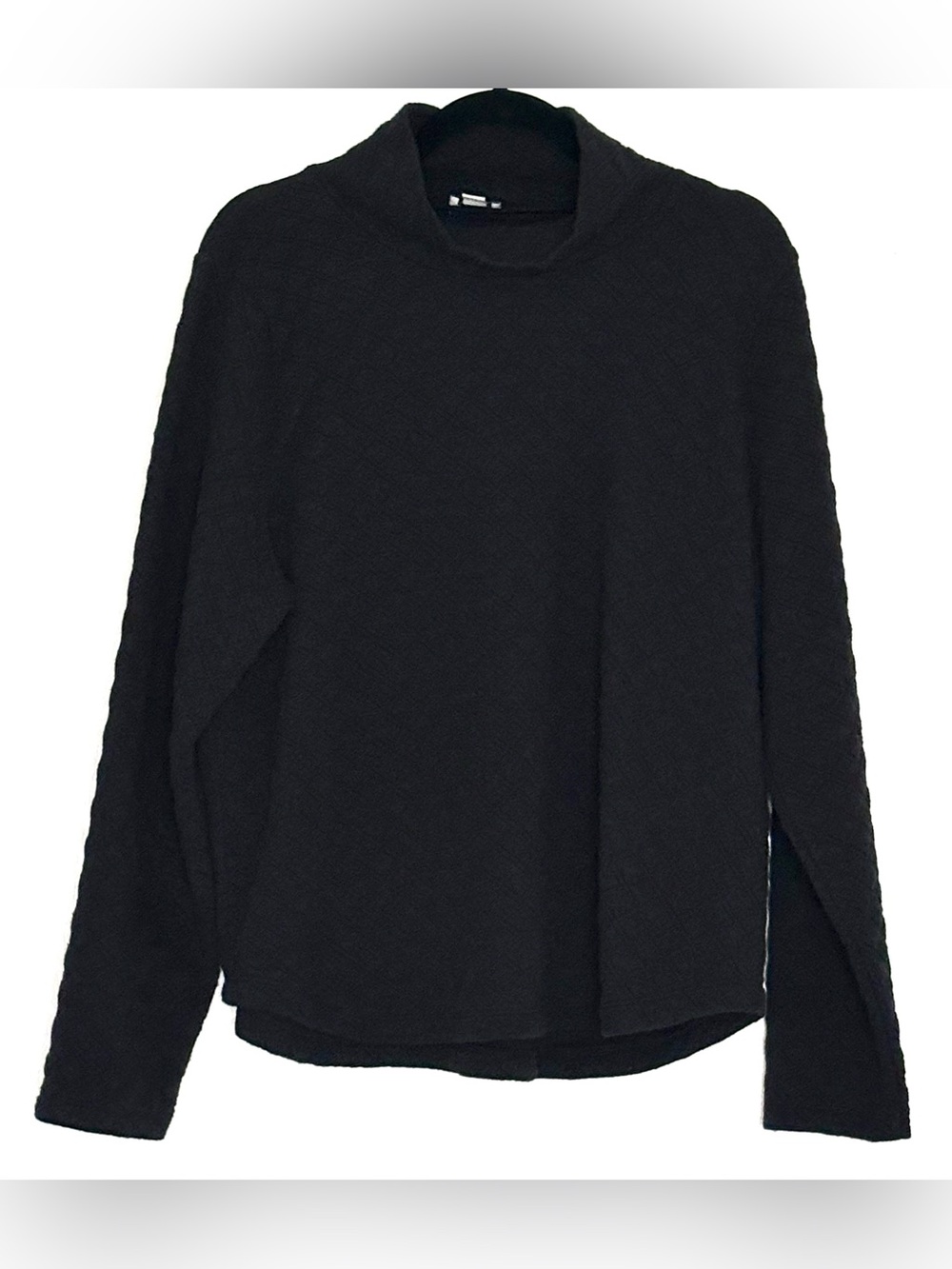 J.Crew Factory Quilted Mockneck Pullover Black Size L